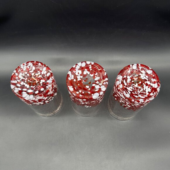 St Nicholas Square Jolly Confetti Tumblers Red White Christmas Set Of 3 Glasses - Picture 5 of 7